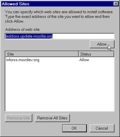 Allowed Sites